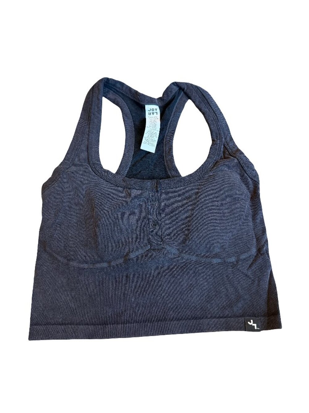 Joy Lab Sleeveless Crop Top Shirt Stretch Built-In Bra Workout Casual Size XL